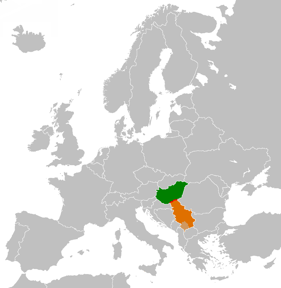 Hungary Serbia Locator Border