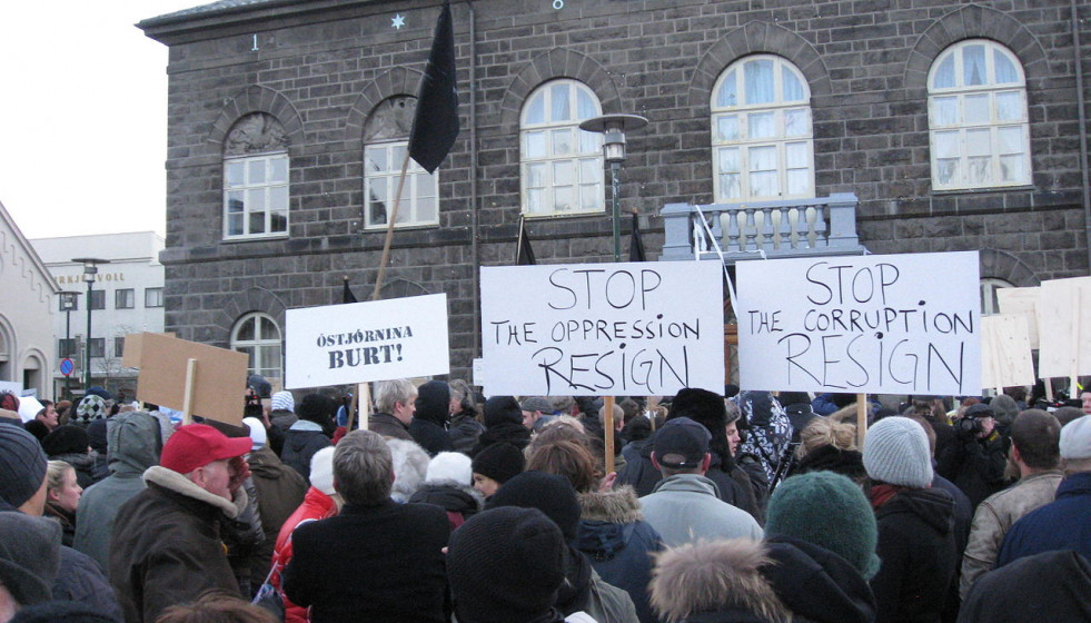 Protestas en Islandia