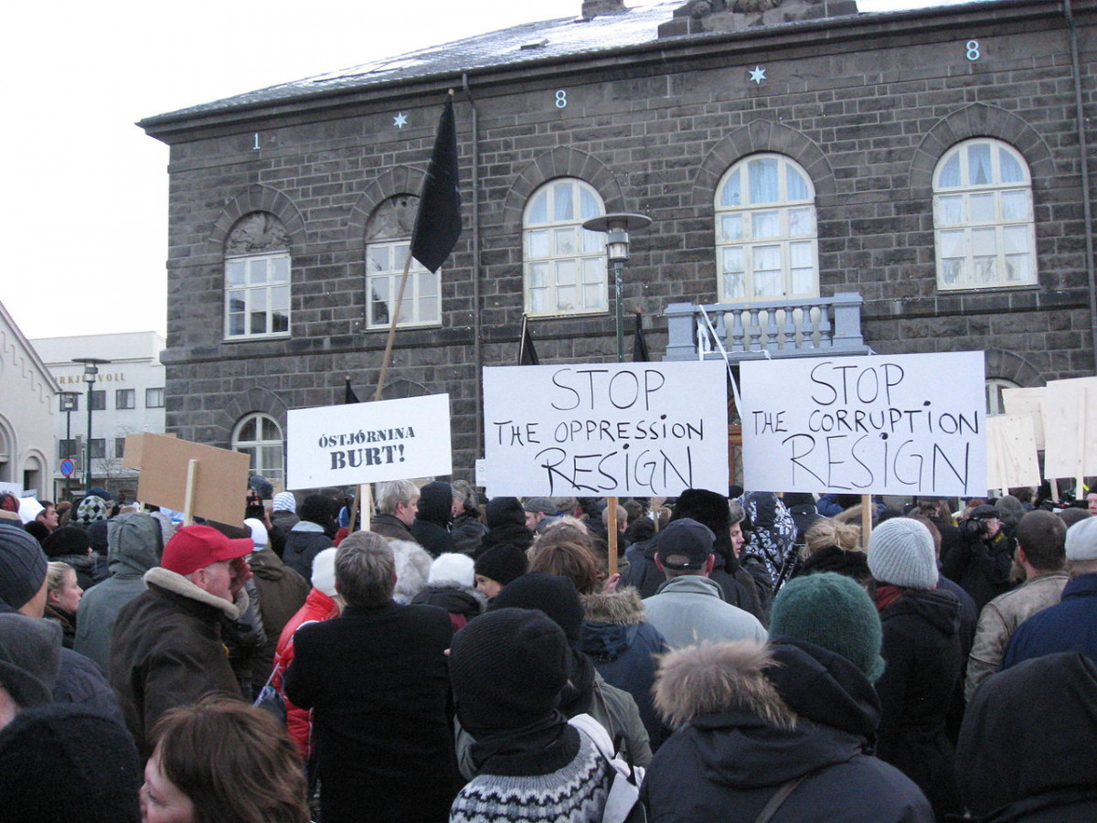 Protestas en Islandia