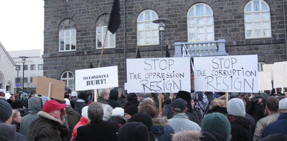 Protestas en Islandia